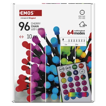 LED Weihnachtslichterkette Cherry – Kugeln, 10 m, RGB, Fernbedienung, Programme, Timer