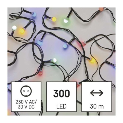 LED božična cherry veriga–kroglice, 30 m, zunanja in notranja, večbarvna,programi,časovnik