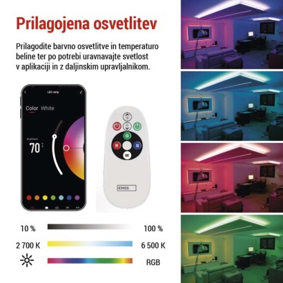 GoSmart LED trak WiFi 5m, 22W, 1400lm, RGB/CCT
