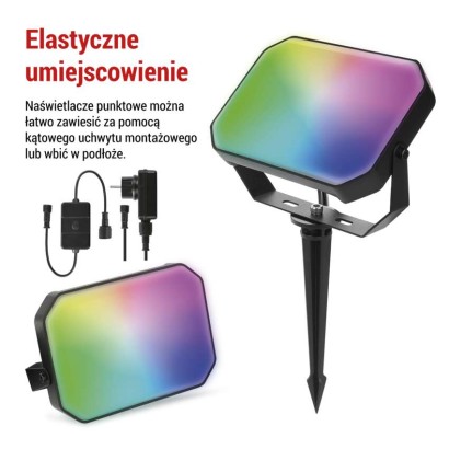 GoSmart Naświetlacze LED RGB IC + CCT, IP65, zestaw startowy 3 szt., WiFi