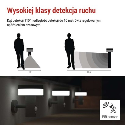 Lampa LED Garden TERION solarna 15 cm, ciepła biel, max 200 lm, IP44, PIR