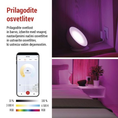 GoSmart LED ambientalna svetilka, bela, topla bela–hladna bela/ RGB, WiFi