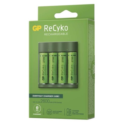 GP USB nabíjačka batérií Everyday B421 + 4AA GP ReCyko 2700