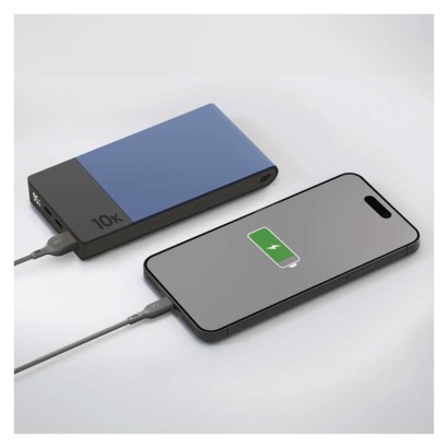 GP M2+ Series powerbank, 10 000 mAh, 22,5 W, modra