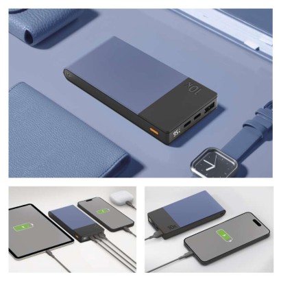 GP M2+ Series powerbank, 10 000 mAh, 22,5 W, modra