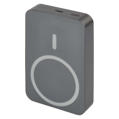Bezvadu ārējais akumulators WI 1046, 10 000 mAh, 20 W, pelēks
