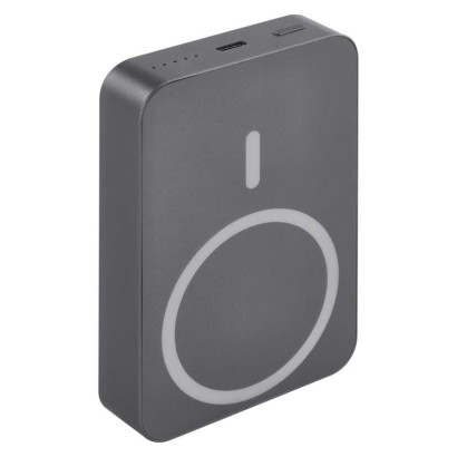 Bezvadu ārējais akumulators WI 1046, 10 000 mAh, 20 W, pelēks