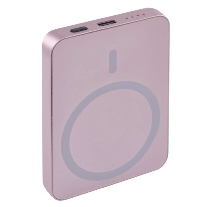 Power bank EMOS WI 522, 5 000 mAh, 20 W+Wireless, lososová
