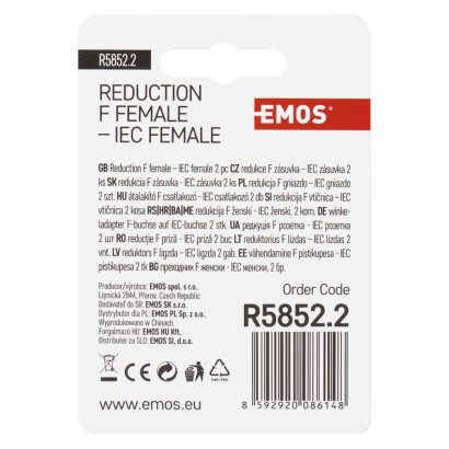 Reduktion F-Buchse – IEC-Buchse