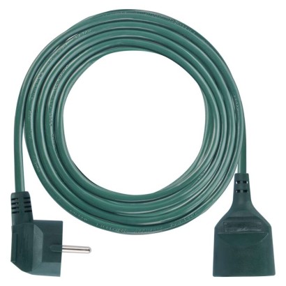 Przedłużacz 5 m / 1 gniazdo / zielony / PVC / 1,5 mm2