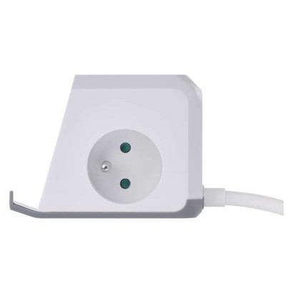 Prodlužovací kabel - kostka 2 m / 2 zásuvky / bílý / 2×USB-C + 1×USB-C+Qi / 1,5 mm2