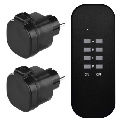 Funksteckdosen SCHUKO mit Fernbedienung, IP44