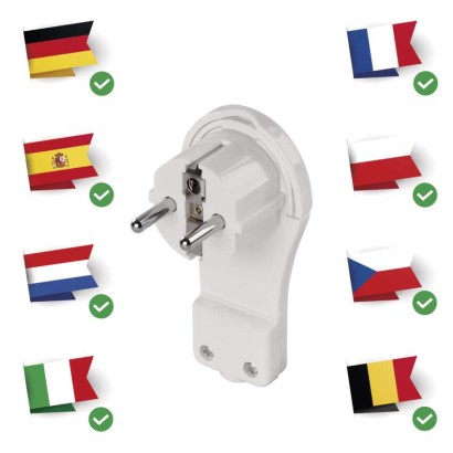 Winkelstecker für Verlängerungskabel, weiss