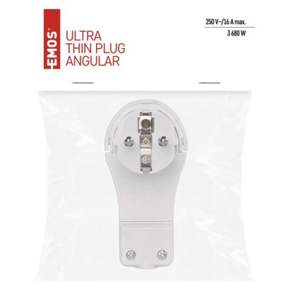 Winkelstecker für Verlängerungskabel, weiss