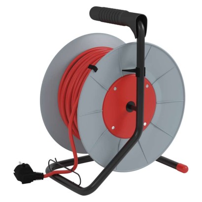 Prodlužovací kabel na bubnu 25 m / 4 zásuvky / červený / PVC / 230 V / 1 mm2