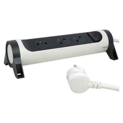 Legrand prodlužovací kabel 3 m / 3 zásuvky / s vypínačem / bílá-černá / PVC / 1,5 mm2