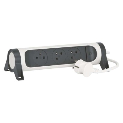 Legrand prodlužovací kabel 3 m / 3 zásuvky / s vypínačem / bílá-černá / PVC / 1,5 mm2