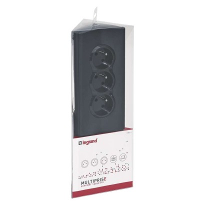 Legrand prodlužovací kabel 1,5 m / 3 zásuvky / s USB / černá-červená / PVC / 1,5 mm2