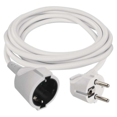 Verlängerungskabel 3 m / 1 Steckdose / weiß / PVC / 1,5 mm2
