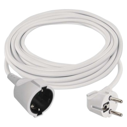 Verlängerungskabel 5 m / 1 Steckdose / weiß / PVC / 1,5 mm2