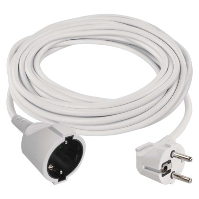Verlängerungskabel 10 m / 1 Steckdose / weiß / PVC / 1,5 mm2