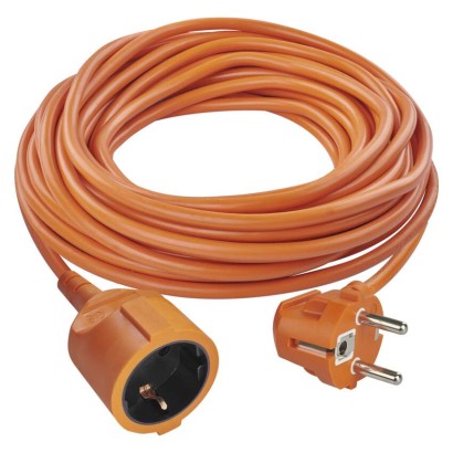 Pagarinātājs, 20 m / 1 kontaktligzda / oranžs / PVH / 250 V / 1,5 mm2