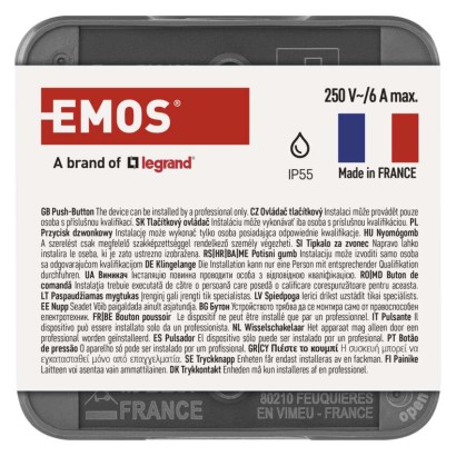EMOS Cyklone klingelschalter IP55 1/0