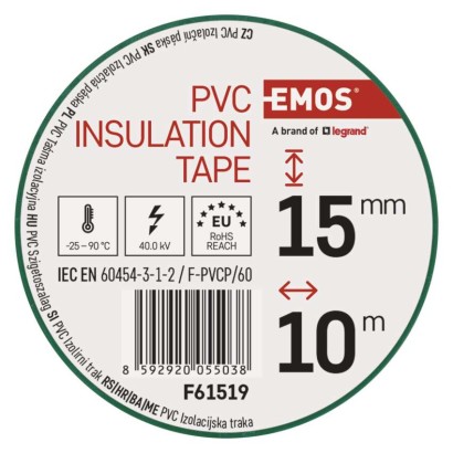 Isolierband PVC 15mm/10m Grüne