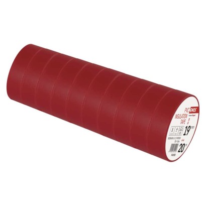 Izolačná páska PVC 19mm / 20m červená, 10ks