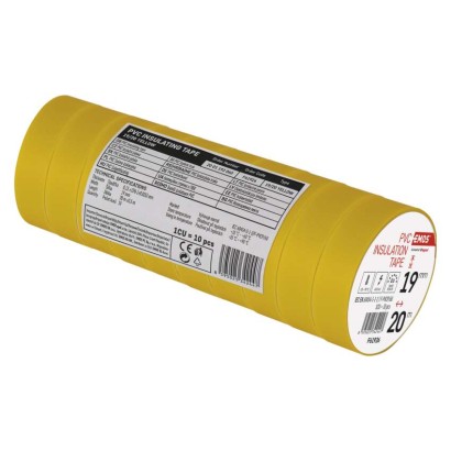 Isolierband PVC 19mm/20m Gelb, 10 Stk.