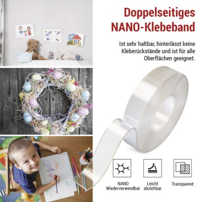  Doppelseitiges NANO Klebeband 30 mm / 3 m, transparent