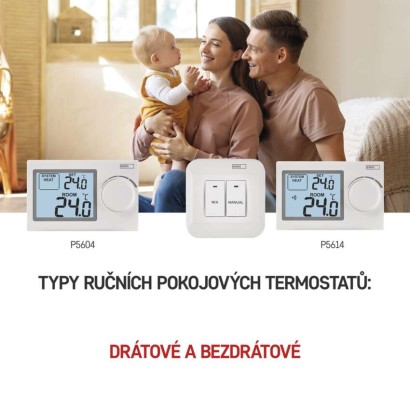 Pokojový manuální drátový termostat P5604