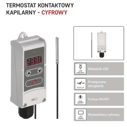 Termostat przylgowy, czujnik, kapilara, P5684