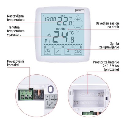 Sobni žični OpenTherm termostat P56A02 s programiranjem