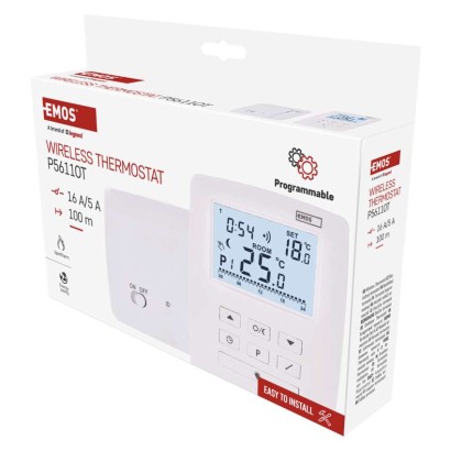 Termostat bezprzewodowy, pokojowy, programowalny z OpenTherm, P5611OT