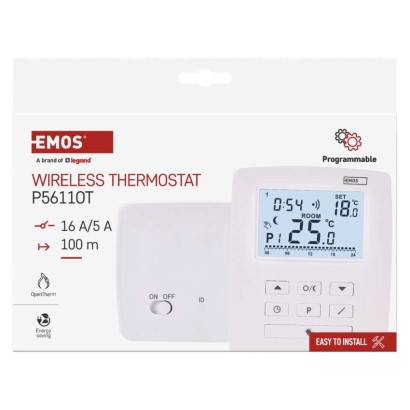 Termostat bezprzewodowy, pokojowy, programowalny z OpenTherm, P5611OT