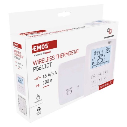 Termostat bezprzewodowy, pokojowy, programowalny z OpenTherm, P5611OT