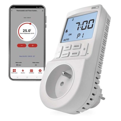 GoSmart Termostat do zásuvky s funkciou digitálneho časovača 2v1 s WiFi