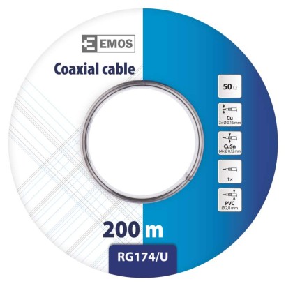 Koaxiálny kábel RG174U, 200m