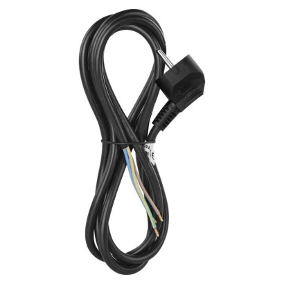 Przewód przyłączeniowy PVC 3x1,0mm, 2m czarny