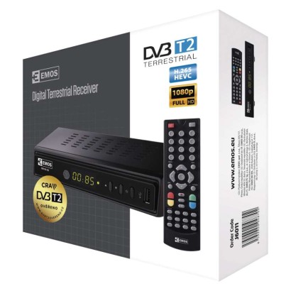 Set-top box EMOS EM180 HD HEVC H265 (DVB-T2)