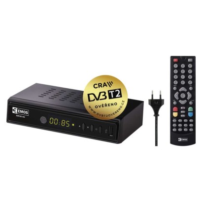 Set-top box EMOS EM180 HD HEVC H265 (DVB-T2)