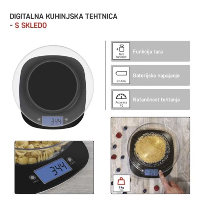 Kuhinjska tehtnica EV025 črna