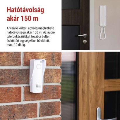 Vezeték nélküli otthoni audio kapucsengő készlet H1088, 1 résztvevő