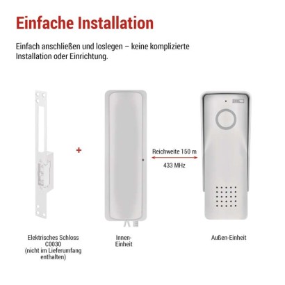 Kabelloses Heim-Audio-Türsprechset H1088, 1 Teilnehmer