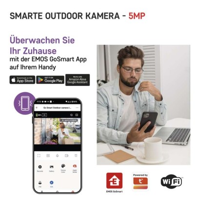 GoSmart Rotierende Outdoor IP Kamera mit WiFi IP-800 WASP, weiß