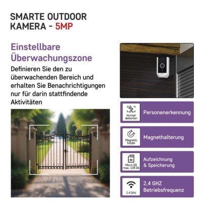 GoSmart Outdoor IP Kamera mit WiFi IP-210 SNAP, batteriebetrieben