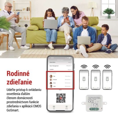 GoSmart spínací modul IP-2103SZ, ZigBee, 1-kanálový (nevyžaduje N vodič)
