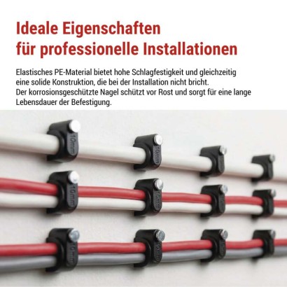 Kabelschelle 10 mm, schwarz, 50 Stk