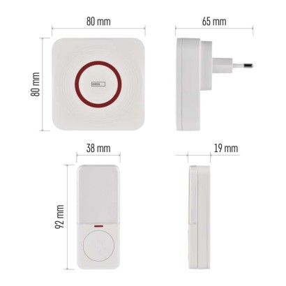 GoSmart Dzwonek bezprzewodowy z WiFi, biały